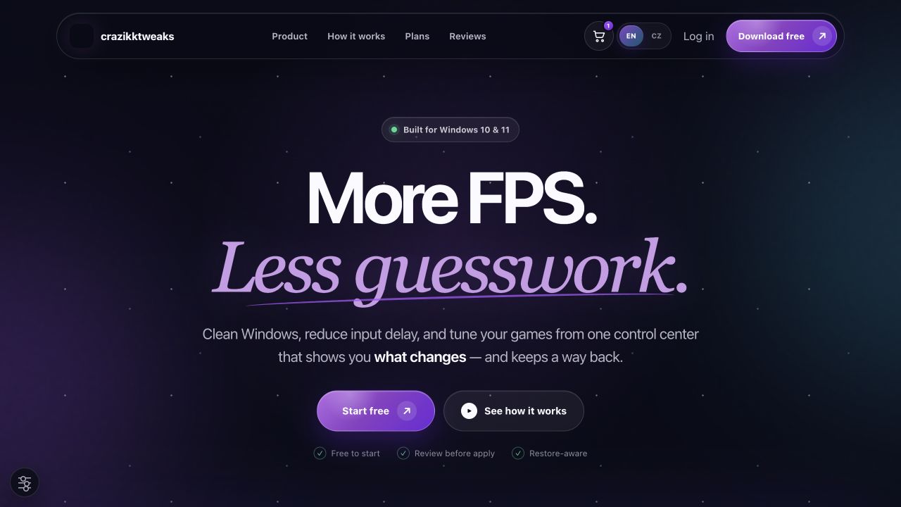 crazikktweaks live product homepage